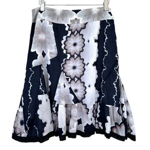 Odille Anthropologie mini skirt with ruffle hem, cotton, boho floral print